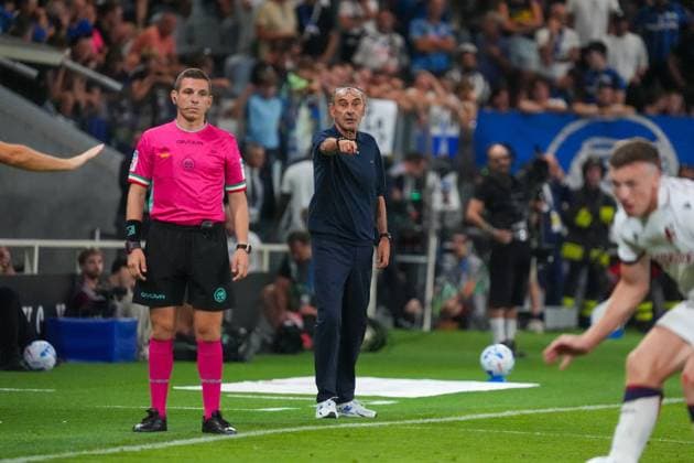 SOCCER - Serie A - Atalanta BC vs. Bologna FC Photo by IPA ABACAPRESS.COM87984960 - Maurizio Sarri, head coach of Atalanta BC, during the Italian Serie A soccer match between Atalanta BC and Bologna FC 1909 at the New Balance Arena in Bergamo on August 31, 2026. During the Atalanta BC vs. Bologna FC Italian Serie A soccer match in Bergamo, Italy, on August 31, 2026 Bergamo Italy  Copyright: xIPAxSport ABACAx