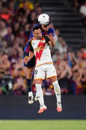 FC Barcelona, Barca v Rayo Vallecano de Madrid - LaLiga EA Sports 2026 27 Pau Cubarsi centre-back of Barcelona and Spain and Alvaro Garcia left winger of Rayo Vallecano and Spain compete for the ball during the LaLiga EA Sports 2026 27 match between FC Barcelona and Rayo Vallecano de Madrid at Spotify Camp Nou on August 31, 2026 in Barcelona, Spain. Barcelona Spain  Copyright: xJosexBretonx originalFilename:bretonhernandez-fcbarcel260831_npgFv.jpg