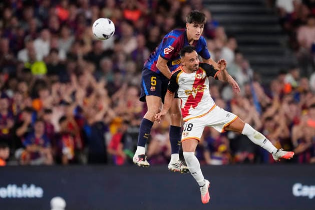 FC Barcelona, Barca v Rayo Vallecano de Madrid - LaLiga EA Sports 2026 27 Pau Cubarsi centre-back of Barcelona and Spain and Alvaro Garcia left winger of Rayo Vallecano and Spain compete for the ball during the LaLiga EA Sports 2026 27 match between FC Barcelona and Rayo Vallecano de Madrid at Spotify Camp Nou on August 31, 2026 in Barcelona, Spain. Barcelona Spain  Copyright: xJosexBretonx originalFilename:bretonhernandez-fcbarcel260831_npV5E.jpg