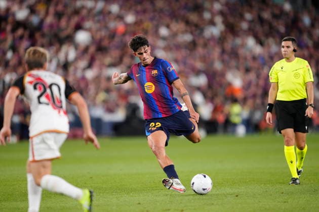 FC Barcelona, Barca v Rayo Vallecano de Madrid - LaLiga EA Sports 2026 27 Marc Bernal defensive midfield of Barcelona and Spain shooting to goal during the LaLiga EA Sports 2026 27 match between FC Barcelona and Rayo Vallecano de Madrid at Spotify Camp Nou on August 31, 2026 in Barcelona, Spain. Barcelona Spain  Copyright: xJosexBretonx originalFilename:bretonhernandez-fcbarcel260831_npgmQ.jpg