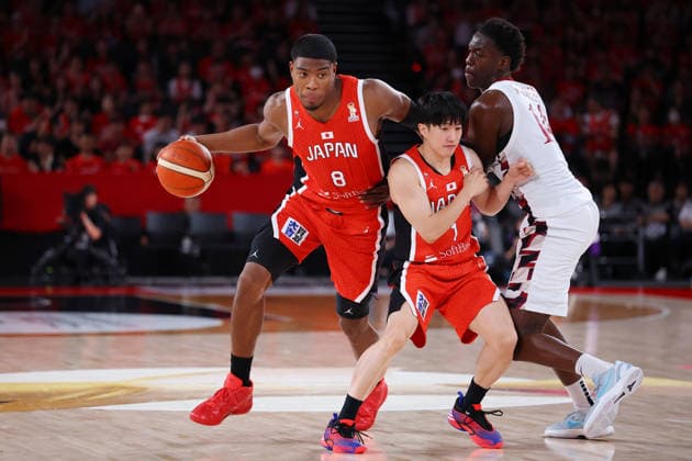 (L-R) Rui Hachimura, Takumi Saito (JPN), AUGUST 31, 2026 - Basketball : FIBA Basketball World Cup 2027 Asian Qualifiers Window4 between Japan - Qatar at Toyota Arena Tokyo, Tokyo, Japan. Noxthirdxpartyxsales  aflo_344048461 YUTAKAx