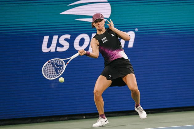 US Open tennis tournament - Day 2 Iga Swiatek of Poland in action against Xiyu Wang of China during the Women s Singles first round tennis match of the US Open Tennis Championships, in Flushing Meadows, New York, USA, 31 August 2026. FLUSHING MEADOWS NEW YORK United States  Copyright: xOLGAxFEDOROVAx