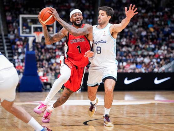 August 31, 2026, Quebec City, Pq, Canada: Canada s Nickeil Alexander-Walker (1) drives to the basket as Argentina s Nicolas Laprovittola (8) defends during their FIBA world cup qualification action in Quebec City, Monday, Aug.Ã‚ 31, 2026. Nickeil Alexander-Walker (1) Nicolas Laprovittola (8)  - ZUMAc35_ 20260831_zaf_c35_085 Copyright: xMathieuxBelangerx
