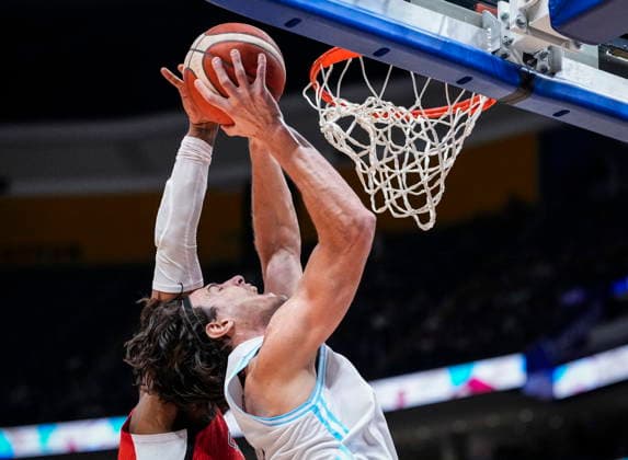 August 31, 2026, Quebec City, Pq, Canada: Argentina s Francisco Caffaro (1) takes a shot against Canada during their FIBA world cup qualification action in Quebec City, Monday, Aug.Ã‚ 31, 2026. Players Name  - ZUMAc35_ 20260831_zaf_c35_088 Copyright: xMathieuxBelangerx