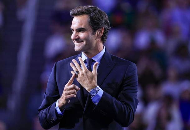 US Open tennis tournament - Day 2 epaselect Roger Federer receives his International Tennis Hall of Fame ring during a ceremony at Arthur Ashe Stadium during the US Open Tennis Championships at the USTA Billie Jean King National Tennis Center in Flushing Meadows, New York, USA, 31 August 2026. FLUSHING MEADOWS NEW YORK United States  Copyright: xCRISTOBALxHERRERA-ULASHKEVICHx