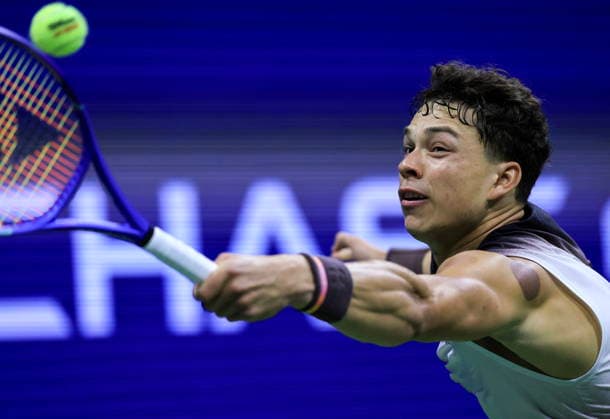 US Open tennis tournament - Day 2 Ben Shelton of USA in action against Tallon Griekspoor of Netherlands during the Men s Singles first round of the US Open Tennis Championships in Flushing Meadows, New York, USA, 31 August 2026. FLUSHING MEADOWS NEW YORK United States  Copyright: xCRISTOBALxHERRERA-ULASHKEVICHx