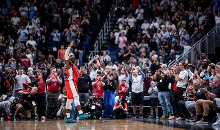 August 31, 2026, Quebec City, Pq, Canada: Canada s Luguentz Dort (0) celebrates after defeating Argentina during their FIBA world cup qualification action in Quebec City, Monday, Aug. 31, 2026. BKO-FIBA-ARGENTINA-CANADA 20260831  - ZUMAc35_ 20260831_zaf_c35_099 Copyright: xMathieuxBelangerx