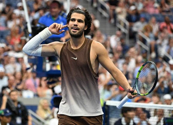 FLUSHING NY- AUGUST 31: Carlos Alcaraz Vs Roman Safiullin on Arthur Ashe Stadium during The US Open at the USTA Billie Jean King National Tennis Center on August 31, 2026 in Flushing Queens. Copyright: xmpi04x