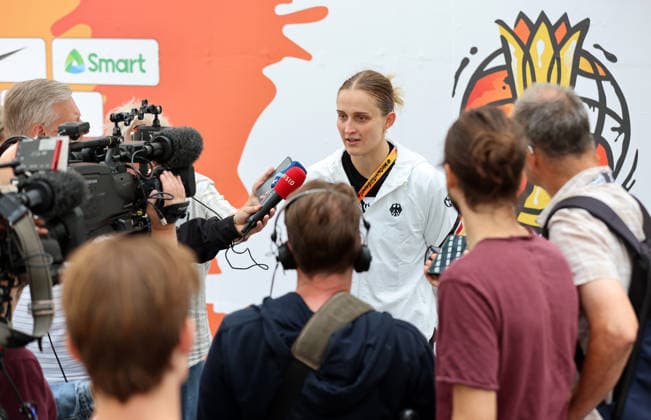 Interview with Leonie Fiebich: Upper-Body Training to Prepare for the World Championship, World Championship, Sports, Basketball, DBB Women s National Team, 2026–2027 Season, January 9, 2026, Germany (GER)