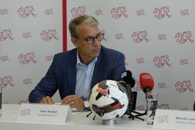 Muri, Switzerland - September 01: Petre Knäbel Central President SFA during the press conference, PK, Pressekonferenz new Chief Sports Officer SFA at Swiss Football Association on September 01, 2026 in Muri, Switzerland. Copyright: xKjetilxWaberx xSPPx Sportspressphoto_SPR221776