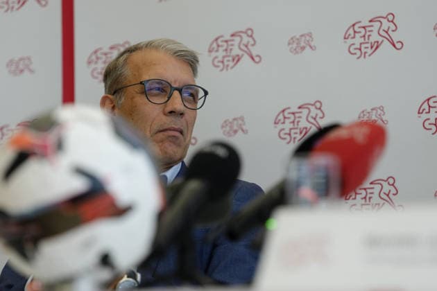 Muri, Switzerland - September 01: Petre Knäbel Central President SFA during the press conference, PK, Pressekonferenz new Chief Sports Officer SFA at Swiss Football Association on September 01, 2026 in Muri, Switzerland. Copyright: xKjetilxWaberx xSPPx Sportspressphoto_SPR221800