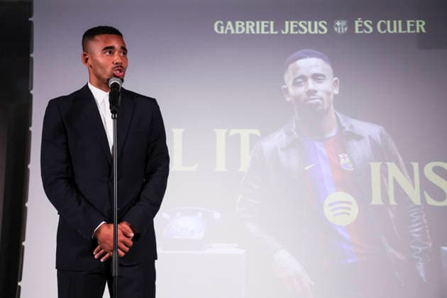 September 1, 2026, Barcelona, Barcelona, SPAIN: Gabriel Jesus attends his presentation as new player of FC Barcelona, Barca at Commercial Office on September 01, 2026 in Barcelona, Spain. Gabriel Jesus Presentation As New Player Of FC Barcelona  - ZUMAa181 20260901_zaa_a181_007 Copyright: xJavierxBorregox