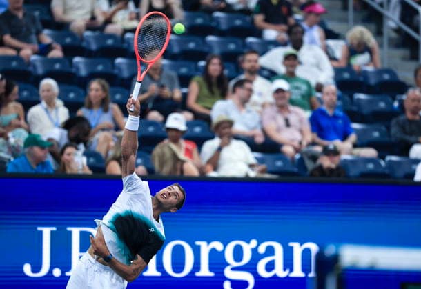 US Open tennis tournament - Day 3 Flavio Cobolli of Italy in action against Francisco Comesana of Argentina during the men s singles first round of the US Open Tennis Championships at the USTA Billie Jean King National Tennis Center in Flushing Meadows, New York, USA, 01 September 2026. The 2026 US Open tournament runs from 23 August through 13 September. FLUSHING MEADOWS NEW YORK United States  Copyright: xCRISTOBALxHERRERA-ULASHKEVICHx