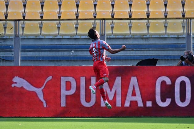 SOCCER - Coppa Italia - Parma Calcio vs. US Cremonese Photo by IPA ABACAPRESS.COM88004647 - Simone Lottici Tessandri of US Cremonese celebrates after scoring a goal during the soccer match between Parma Calcio 1913 and US Cremonese, the Round of 16 of the 2026 2027 Frecciarossa Italian Cup, at Ennio Tardini Stadium on September 1, 2026 in Parma, Italy. Parma Italy  Copyright: xIPAxSport ABACAx
