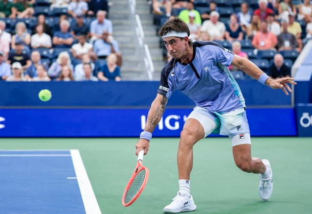 US Open tennis tournament - Day 3 Francisco Comesana of Argentina in action against Flavio Cobolli of Italy during the Men s Singles first round match of the US Open Tennis Championships, in Flushing Meadows, New York, USA, 01 September 2026. FLUSHING MEADOWS NEW YORK United States  Copyright: xCRISTOBALxHERRERA-ULASHKEVICHx