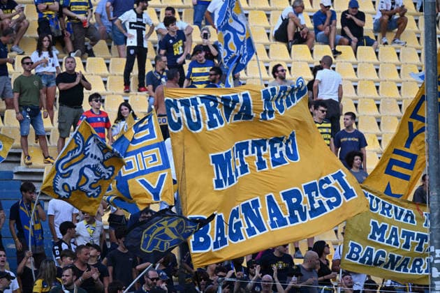 SOCCER - Coppa Italia - Parma Calcio vs. US Cremonese Photo by IPA ABACAPRESS.COM88004655 - Supporters of Parma Calcio 1913 during the soccer match between Parma Calcio 1913 and US Cremonese, the Round of 16 of the 2026 2027 Frecciarossa Italian Cup, at Ennio Tardini Stadium on September 1, 2026, in Parma, Italy. Parma Italy  Copyright: xIPAxSport ABACAx