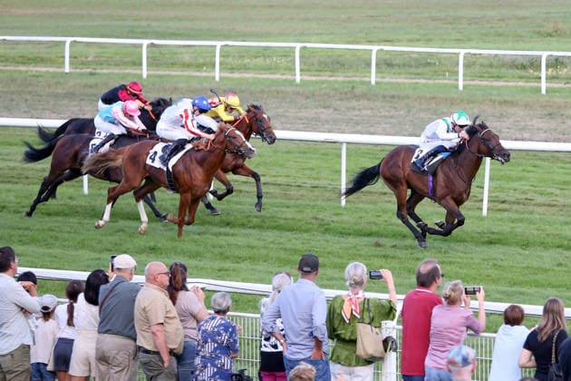 01.09.2026, Iffezheim, Baden-Wuerttemberg, GER - Gymbaazy mit Daniel Muscutt gewinnt das Zukunfts-Rennen. Galopprennbahn Baden-Baden, Iffezheim. (Pferd, Jockey, Gymbaazy, Muscutt, Sieg, Ziel, Zielankunft) 260901D511IFFEZHEIM.JPG *** September 1, 2026, Iffezheim, Baden-Württemberg, GER: Gymbaazy, ridden by Daniel Muscutt, wins the Zukunftsrennen at the Baden-Baden Racetrack in Iffezheim. Horse, jockey, Gymbaazy, Muscutt, Victory, Finish, Finish Line 260901D511IFFEZHEIM JPG