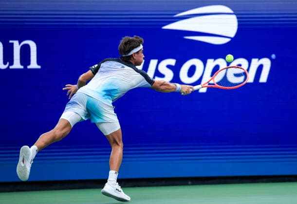 US Open tennis tournament - Day 3 Francisco Comesana of Argentina in action against Flavio Cobolli of Italy during the Men s Singles first round match of the US Open Tennis Championships, in Flushing Meadows, New York, USA, 01 September 2026. FLUSHING MEADOWS NEW YORK United States  Copyright: xCRISTOBALxHERRERA-ULASHKEVICHx