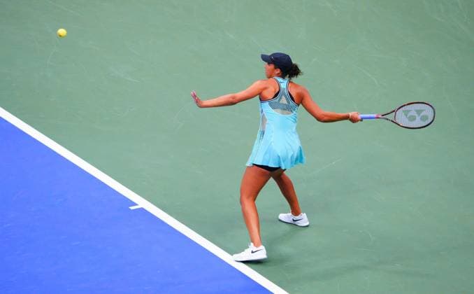 Madison Keys in first round action 2026 US Open, Day Three, USTA Billie Jean King National Tennis Center, New York, USA - 01 Sep 2026New York USTA Billie Jean King National T New York (NY) United States of America EDITORIAL USE ONLY No use with unauthorised audio, video, data, fixture lists, club league logos or live services. Online in-match use limited to 120 images, no video emulation. No use in betting, games or single club league player publications.  Copyright: xJavierxGarcia Shutterstockx 17124550f