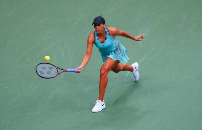 Madison Keys in first round action 2026 US Open, Day Three, USTA Billie Jean King National Tennis Center, New York, USA - 01 Sep 2026New York USTA Billie Jean King National T New York (NY) United States of America EDITORIAL USE ONLY No use with unauthorised audio, video, data, fixture lists, club league logos or live services. Online in-match use limited to 120 images, no video emulation. No use in betting, games or single club league player publications.  Copyright: xJavierxGarcia Shutterstockx 17124550k