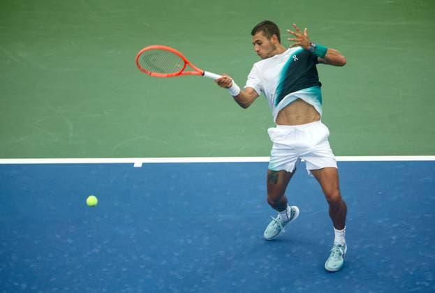 Flavio Cobolli of Italy in action 2026 US Open, Day Three, USTA Billie Jean King National Tennis Center, New York, USA - 01 Sep 2026New York USTA Billie Jean King National T New York (NY) United States of America EDITORIAL USE ONLY No use with unauthorised audio, video, data, fixture lists, club league logos or live services. Online in-match use limited to 120 images, no video emulation. No use in betting, games or single club league player publications.  Copyright: xEllaxLing Shutterstockx 17124552f