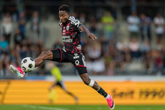 SOCCER - BL, WAC vs LASK WOLFSBERG,AUSTRIA,01.SEP.26 - SOCCER - ADMIRAL Bundesliga, Wolfsberger AC vs Linzer ASK. Image shows Moses Usor (LASK).  GEPAxpictures xMatthiasxTrinkl