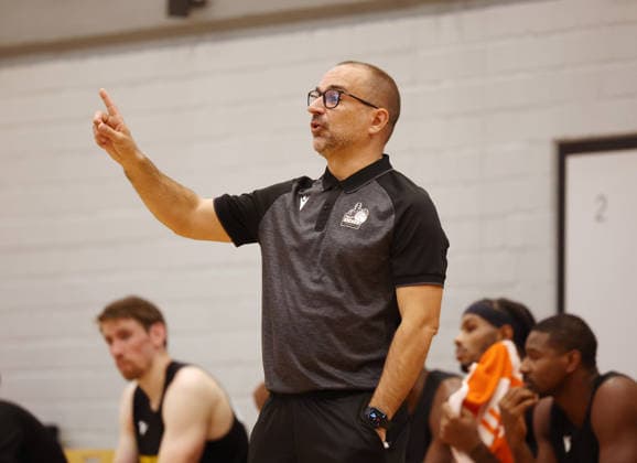 September 1, 2026, Germany, Ludwigsburg, Basketball: MHP Riesen Ludwigsburg vs. Frankfurt Slyliners, Coach Carlos Duran Ortega (LB)