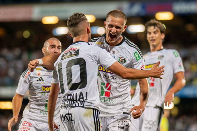 SOCCER - BL, WAC vs LASK WOLFSBERG,AUSTRIA,01.SEP.26 - SOCCER - ADMIRAL Bundesliga, Wolfsberger AC vs Linzer ASK. Image shows the rejoicing of WAC.  GEPAxpictures xAvnixRetkoceri