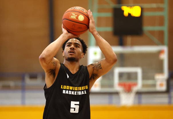 September 1, 2026, Germany, Ludwigsburg, Basketball: MHP Riesen Ludwigsburg vs. Frankfurt Slyliners, Ishmael Leggett LB