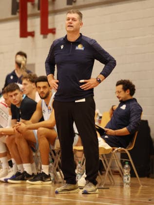 September 1, 2026, Germany, Ludwigsburg, Basketball: MHP Riesen Ludwigsburg vs. Frankfurt Slyliners, Coach Klaus Perwas (Frankfurt)