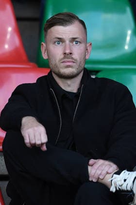 Soccer, Regionalliga West, Matchday 6: Rot Weiß Oberhausen vs. SV Westfalia Rhynern on September 1, 2026, at the Niederrhein Stadium in Oberhausen; Max Meyer of Oberhausen in the stands xRx