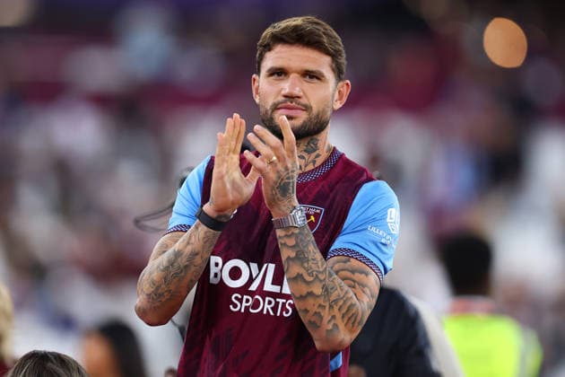 London, England, 1st September 2026. West Ham United new signing Morato is announced to the fans before the West Ham United vs Wolverhampton Wanderers Sky Bet Championship match at the London Stadium, London. Picture credit should read: Paul Terry Sportimage EDITORIAL USE ONLY. No use with unauthorised audio, video, data, fixture lists, club league logos or live services. Online in-match use limited to 120 images, no video emulation. No use in betting, games or single club league player publications. SPI_008_PT_West_Ham_Wolves SPI-4952-0008