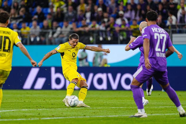 Torschuss Torchance Marcel Sabitzer (Borussia Dortmund, 20) GER, HEBC Hamburg vs. Borussia Dortmund, Fußball, DFB-Pokal, 1. Runde, Saison 2026 2027, 01.09.2026 GER, HEBC Hamburg vs. Borussia Dortmund, Fußball, DFB-Pokal, 1. Runde, Saison 2026 2027, 01.09.2026 Hamburg *** Shot on Goal, Scoring Chance: Marcel Sabitzer, Borussia Dortmund, 20 GER, HEBC Hamburg vs. Borussia Dortmund, Soccer, DFB Cup, Round 1, 2026–2027 Season, September 1, 2026, GER, HEBC Hamburg vs. Borussia Dortmund, Soccer, DFB Cup, First Round, 2026–2027 Season, September 1, 2026, Hamburg Copyright: xEibner-Pressefoto MarcelxvonxFehrnx EP_MFN