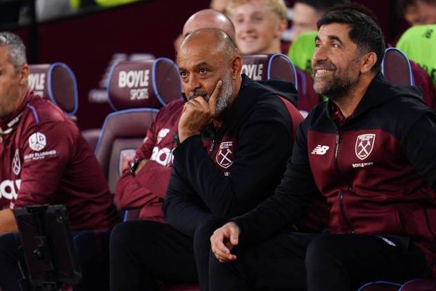 Sky Bet Championship: West Ham United v Wolverhampton Wanderers Nuno Espirito Santo manager of West Ham United during the Sky Bet Championship match West Ham United vs Wolverhampton Wanderers at London Stadium, London, United Kingdom on 01 September 2026 (Photo by Harvey Murphy News Images) Copyright: xHarveyxMurphy NewsxImagesx