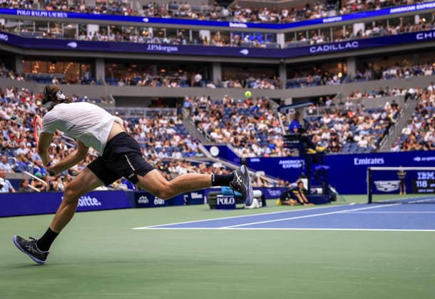 US Open tennis tournament - Day 3 Taylor Fritz of USA in action against Darwin Blanch of USA during Men s Singles first round match of the US Open Tennis Championships, in Flushing Meadows, New York, USA, 01 September 2026. FLUSHING MEADOWS NEW YORK United States  Copyright: xCRISTOBALxHERRERA-ULASHKEVICHx