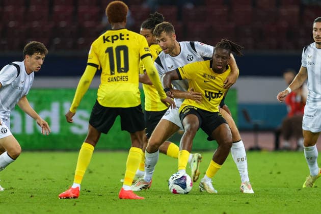 September 1, 2026, Soccer, Brack Super League 2026–27, Matchday 6, FC Zurich vs. BSC Young Boys, Letzigrund Stadium, Zurich, Switzerland. Numerous midfield battles marked the first half. Photo by Urs Ottiger