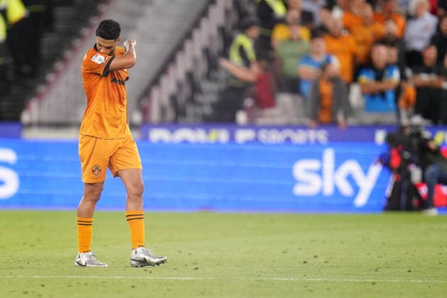 Sky Bet Championship: West Ham United v Wolverhampton Wanderers Raul Jimenez of Wolverhampton Wanderers as West Ham make it 2-0 during the Sky Bet Championship match West Ham United vs Wolverhampton Wanderers at London Stadium, London, United Kingdom on 01 September 2026 (Photo by Harvey Murphy News Images) Copyright: xHarveyxMurphy NewsxImagesx