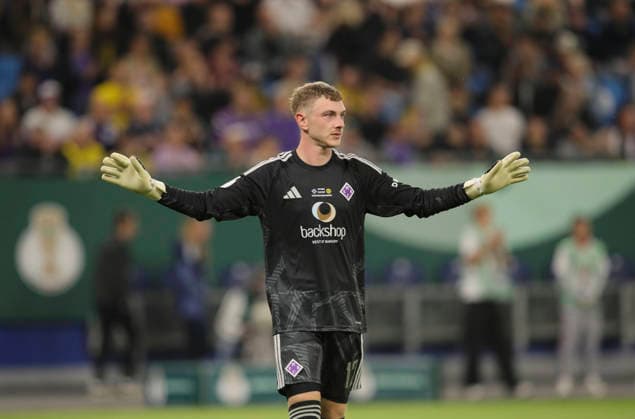 Foto : Torhüter Kannik SCHOON (HEBC) Fussball DFB Pokal , 1. Runde am Di. 01.09.2026 HEBC - Borussia Dortmund *** Photo: Goalkeeper Kannik, SCHOON HEBC Soccer, DFB Cup, 1st Round on Tue, Sep 1, 2026, HEBC vs. Borussia Dortmund