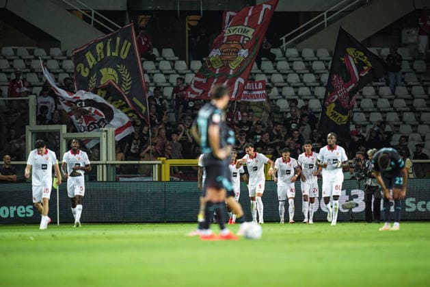 MonzaÕs Dany Mota celebrates after scoring the 1-0 goal for his team during Frecciarossa Italian Cup 2026 2027 soccer match between Torino and Monza at the at the Stadio Olimpico Grande Torino in Turin, north west Italy - Tuesday, September 01, 2026. - Soccer .  Copyright: xMarcoxAlpozzi LaPressex