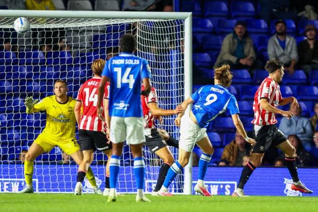 August Priske of Birmingham City scores a goal to make the score 1-1 Birmingham City v Southampton, EFL Sky Bet Championship, Football, St. Andrew s at Knighthead Park, Birmingham, UK - 01 Sep 2026Birmingham St. Andrew s at Knighthead Park United Kingdom EDITORIAL USE ONLY No use with unauthorised audio, video, data, fixture lists, club league logos or live services. Online in-match use limited to 120 images, no video emulation. No use in betting, games or single club league player publications. Copyright: xKieranxMcManus Shutterstockx 17128850ay