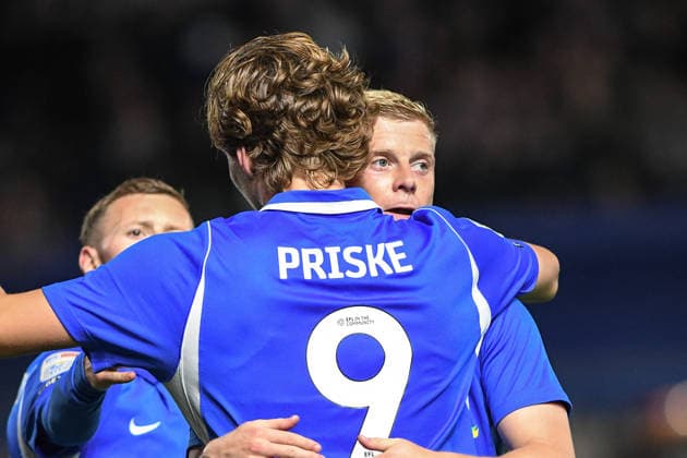 Birmingham City v Southampton, Sky Bet Championship, St Andrews @ Knighthead Park, Birmingham, UK - 1 September 2026 Birmingham City s August Priske celebrates with team mates after scoring the equalising goal , UK NEWSPAPERS OUT Copyright: xRichardxBowcottx