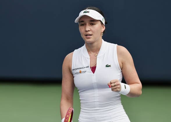 Eva Lys jubelt nach dem Sieg, Jubel, Freude, Emotion, US Open Championships, Billie Jean King National Tennis Center, Flushing Meadows, New York, USA . *** Eva Lys celebrates after her victory; celebration, joy, emotion; U.S. Open Championships; Billie Jean King National Tennis Center; Flushing Meadows; New York; USA Copyright: xJuergenxHasenkopfx