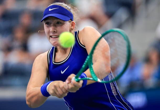 US Open tennis tournament - Day 3 Mirra Andreeva of Russia in action against Janice Tien of Indonesia during the Women s Singles first round match of the US Open Tennis Championships, in Flushing Meadows, New York, USA, 01 September 2026. FLUSHING MEADOWS NEW YORK United States  Copyright: xCRISTOBALxHERRERA-ULASHKEVICHx