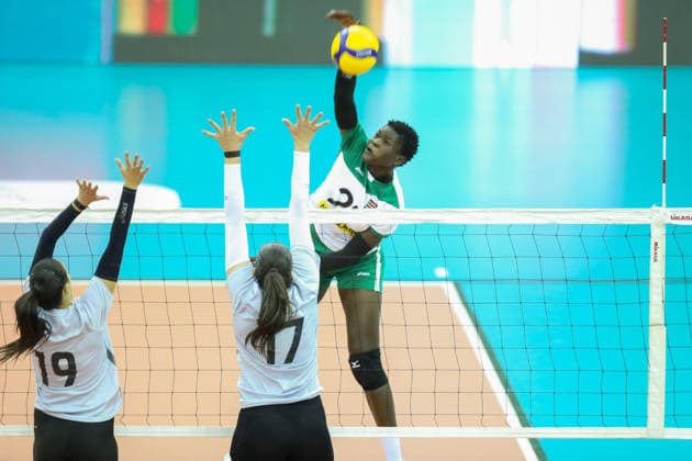 NAIROBI, KENYA - September 1: Benmokhtar Chahla Chahia, Soualmi Melissa, Algeria and Oluoch Veronica Adhiambo, Kenya during the 2026 CAVB Women s African Nations Volleyball Championship between Algeria and Kenya on September 1, 2026 in Nairobi, Kenya. Photo by Chris Omollo Copyright: xx