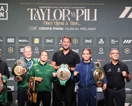 September 1, 2026, Dublin, Leinster, IRELAND: Katie Taylor during a press conference, PK, Pressekonferenz held at The Helix in DCU, Dublin, ahead of her undisputed super lightweight championship fight against Flora Pili fight on September 5th, 2026 at Croke Park in Dublin, Ireland. Dublin IRELAND - ZUMAm117 20260901_zaf_m117_056 Copyright: xDavidxG.xMcIntyrex