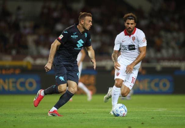 IPA88010965 - Ardian Ismajli of Torino FC during the 2026 27 Coppa Italia soccer match between Torino FC and AC Monza on September 1, 2026, at the Stadio Olimpico Grande Torino in Turin, Italy. Photo by Nderim KACELI  Copyright: xNderimxKaceli IPAxSportx xx 88010965