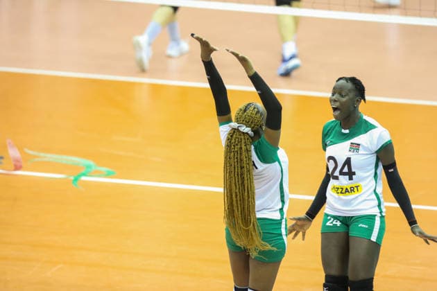 NAIROBI, KENYA - September 1: Misoki Emmaculate Nekesa, Idachi Malyne Terry Tata, Kenya during the 2026 CAVB Women s African Nations Volleyball Championship between Algeria and Kenya on September 1, 2026 in Nairobi, Kenya. Photo by Chris Omollo Copyright: xx