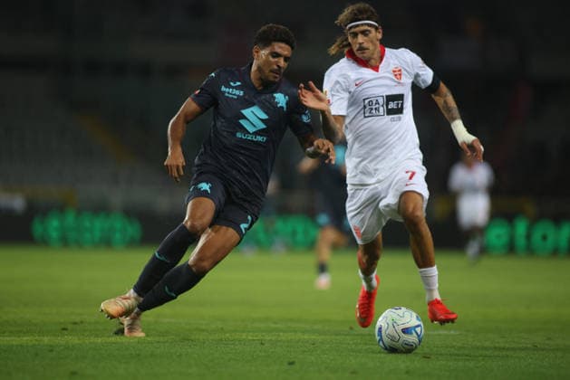 SOCCER - Coppa Italia - Torino FC vs. AC Monza Photo by IPA ABACAPRESS.COM88010953 - Saul Coco of Torino FC and Ricardo Mangas of AC Monza during the 2026–27 Coppa Italia soccer match between Torino FC and AC Monza on September 1, 2026, at the Stadio Olimpico Grande Torino in Turin, Italy. Photo by Nderim KACELI Turin Italy  Copyright: xIPAxSport ABACAx
