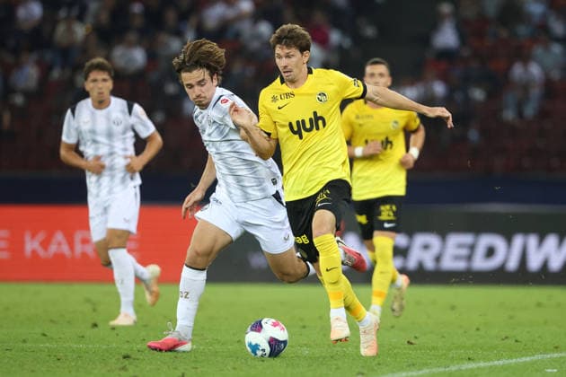 FC Zurich vs. Young Boys, Doron Lichtenstein vs. Christian Fassnacht, September 1, 2026, Zurich, SWITZERLAND, Letzigrund Stadium, Zurich, Soccer, 2026–2027 Season, Men’s Soccer Super League, FC Zurich vs. BSC Young Boys Bern, Doron Lichtenstein (FCZ) vs. Christian Fassnacht (YB)