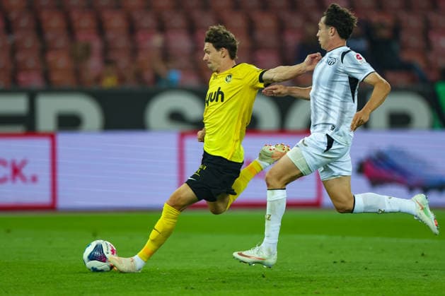 September 1, 2026, Soccer, Brack Super League 2026–27, Matchday 6, FC Zurich vs. BSC Young Boys, Letzigrund Stadium, Zurich, Switzerland; Christian Fassnacht, No. 16, BSC Young Boys, with the score 1–3 for YB. Photo by Urs Ottiger